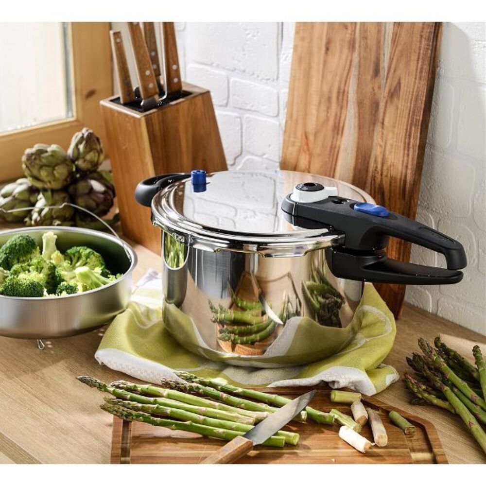 TEFAL Cocotte-minute 8 L, Induction, Inox, 2 programmes légumes et